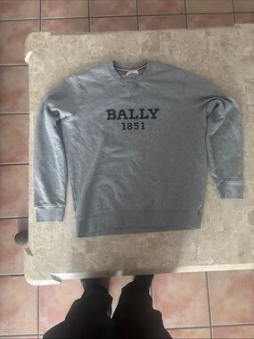 Bally Light Grey Logo Crewneck Sweatshirt